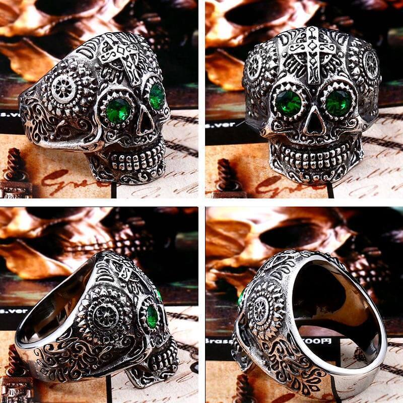 Custom Emerald Skull Ring - Great Value Novelty 