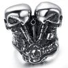 Load image into Gallery viewer, Hells Angels - Two Skull Engine Heads Rings - Great Value Novelty 