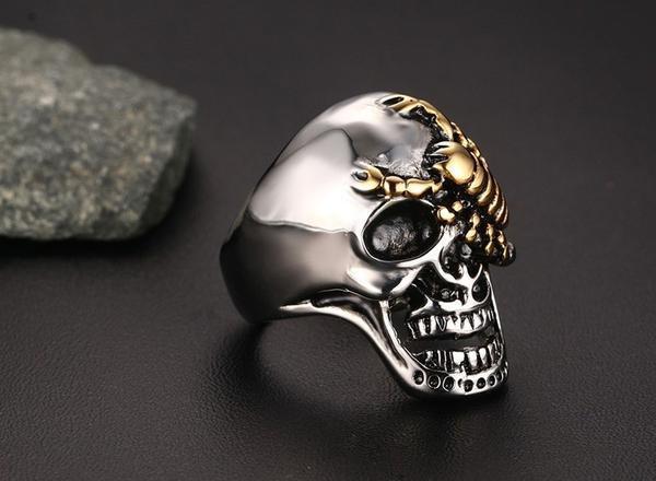 Gothic Skull & Scorpion Ring - Great Value Novelty 