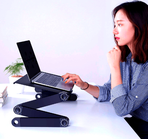 Porto® - World's first ever Fully Adjustable Ergonomic Portable Aluminum Laptop/ Tablet Desk (Mouse Pad Included) - Great Value Novelty 