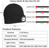 LED Beanie Hat with Light Unisex USB Rechargeable Lamp Hats Hands Free Headlamp Cap Winter Knitted Night Light Hat Flashlight