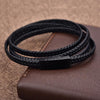 Load image into Gallery viewer, Genuine Leather Bracelet Black Stainless Steel Clasp - Great Value Novelty 