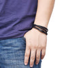 Load image into Gallery viewer, Genuine Leather Bracelet Black Stainless Steel Clasp - Great Value Novelty 