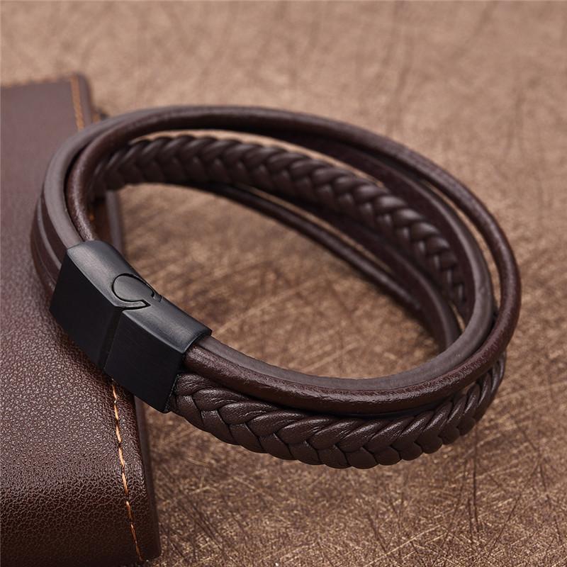 Genuine Leather Biker Bracelet A332 - Great Value Novelty 
