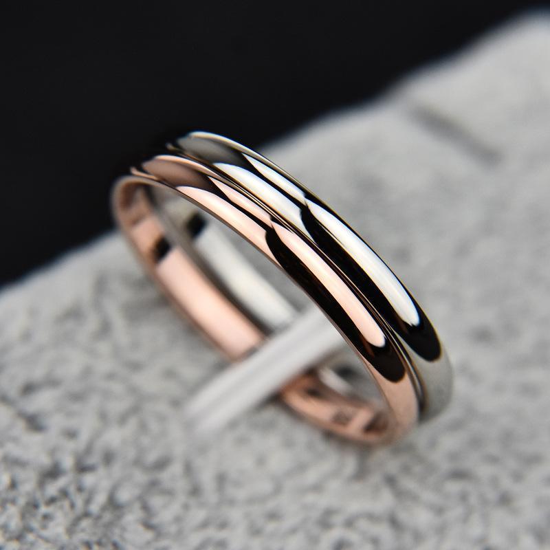 Women's Titanium Steel Rose Gold Rings