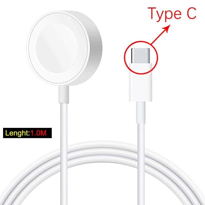 TYPE C Fast Portable Wireless Charger for IWatch 7 5 4 6 SE Quick Charging Dock Station USB Charger Cable for Apple Watch USB C