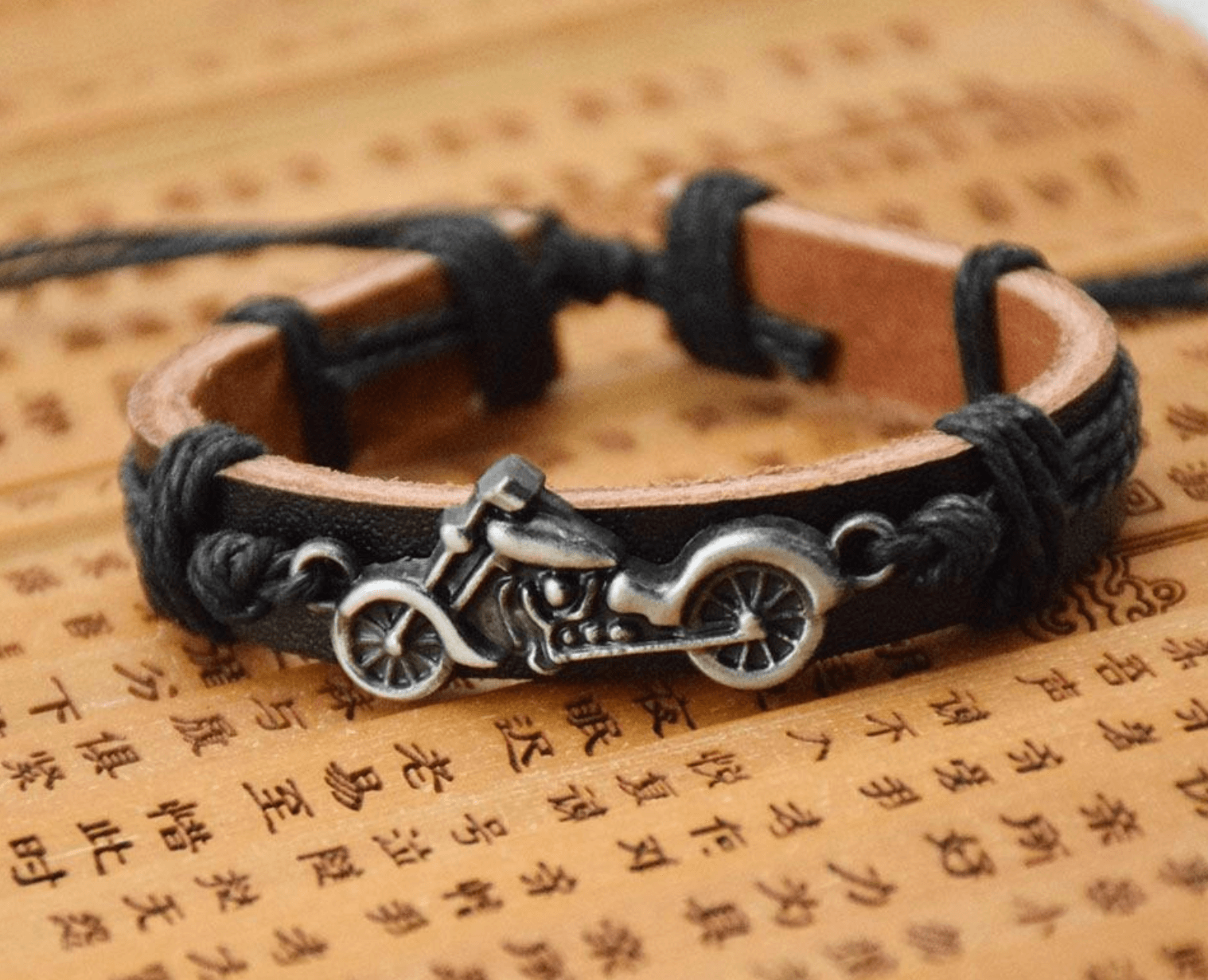 Leather Biker Bracelet - Great Value Novelty 