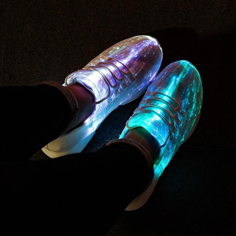 Galaxy® - Space Age LED Fiber Optic Fully Rechargeable Shoes US2 - Great Value Novelty 