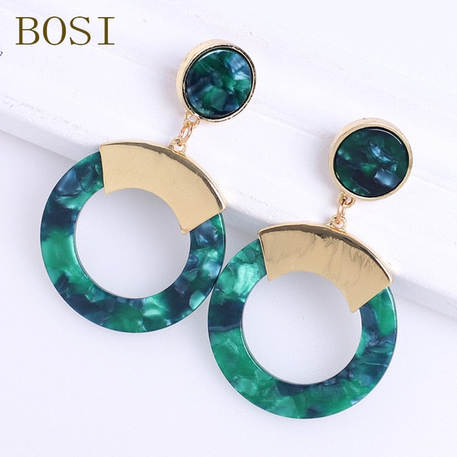 Earrings For Women Acrylic Boho 2019 Acetate Dangle Drop Earings Fashion Big Bohemian Accessories Geometric Luxury Trendy Face