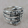 Load image into Gallery viewer, Pure 925 Sterling Silver Skull Hand Bone Ring - Great Value Novelty 