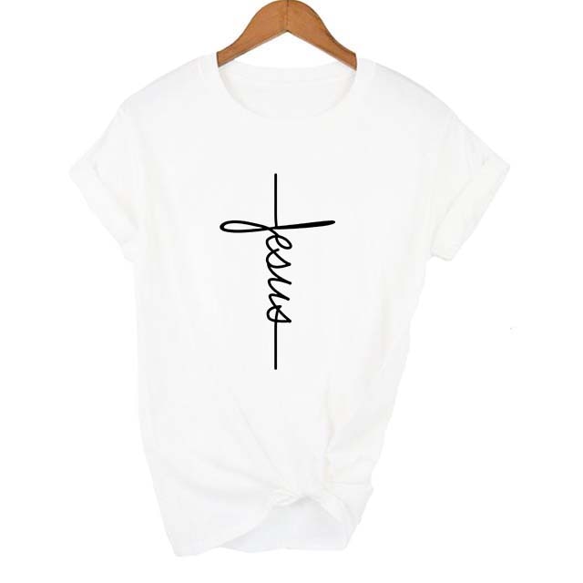 Faith Tshirt Cross Jesus Tees Tops Christian Shirt Women Fashion Tshirt Baptism Church Bride Squad Esthetic Tumblr Shirt