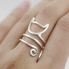 Sterling Silver Twine Cat Ring - Great Value Novelty 