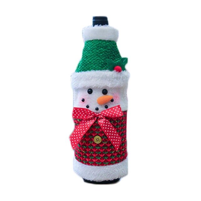 Christmas Wine Bottle Sweater Holiday Champagne Bottle Cover With Hat For Party Bottle Home Decoration Accessories #BO