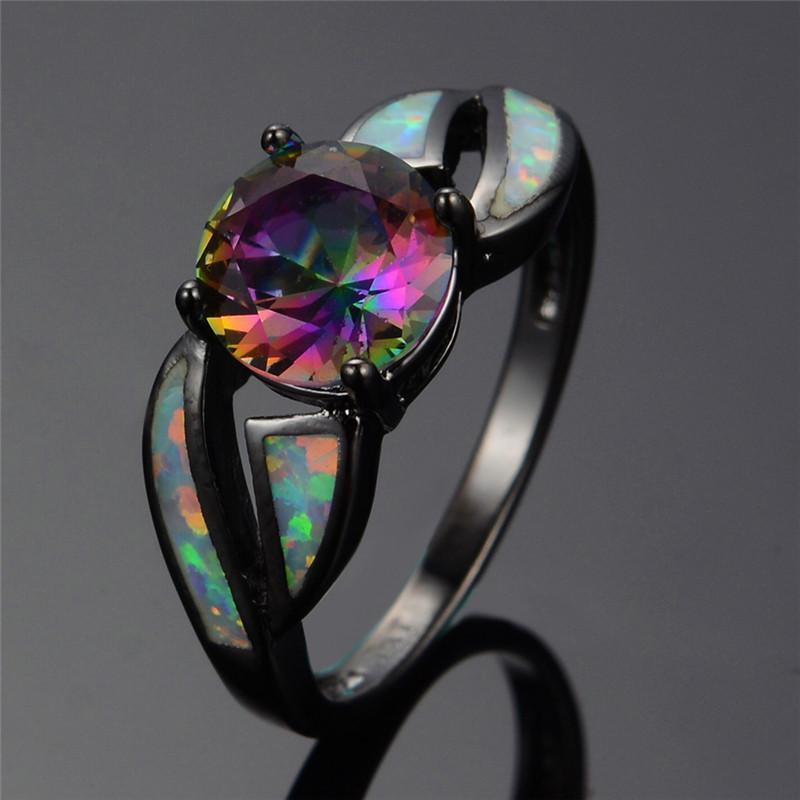 Multi coloured Opal Ring - Worldwide free Shipping - Great Value Novelty 