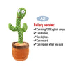Dancing Cactus Repeat Talking Toy Electronic Plush Toys Can Sing Record Lighten Battery USB Charging Early Education Funny Gift
