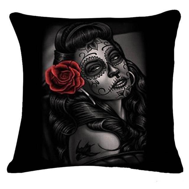 Halloween Skull Masquerade Cushion Cover 45*45 Cms - Great Value Novelty 