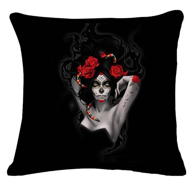 Halloween Skull Masquerade Cushion Cover 45*45 Cms - Great Value Novelty 