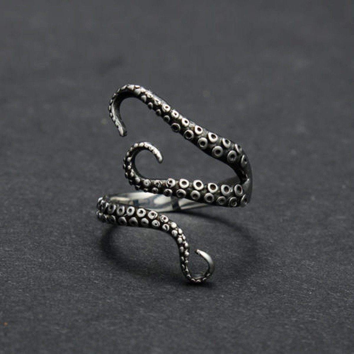 Titanium steel Gothic Octopus Tentacles Open finger Ring - Great Value Novelty 