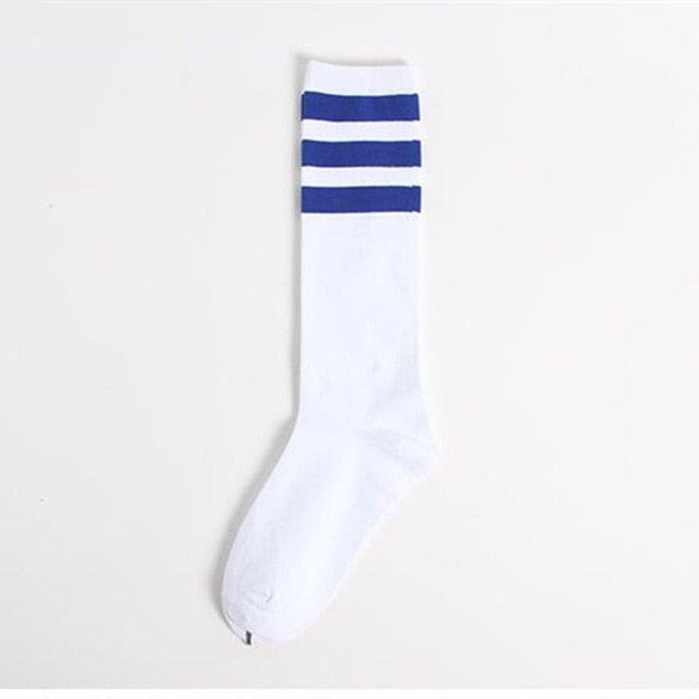 Classic Long Three Striped Skate Socks Retro Old School of  High Quality Cotton for Men Harajuku  Style White brand black - Great Value Novelty 