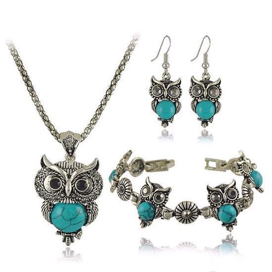 Vintage Crystal Owl 3 in 1 Fashion Set - Orelio Store