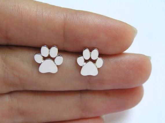 Dog/ Cat Paw Stud Earrings - Great Value Novelty 