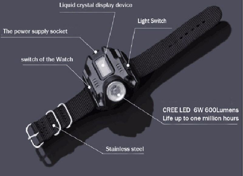 LED Wrist Watch with Flashlight Rechargable USB - Great Value Novelty 