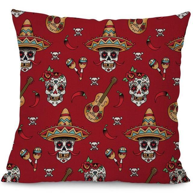 Sugar Skull Cushion Pillow Cover - Great Value Novelty 