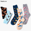 Load image into Gallery viewer, New 5 pair Seafood Pattern Cotton Crew Men Socks Oysters Shell Shrimp Codfish Tide Brand Hip Hop Funny Novelty Funky Harajuku Winter - Great Value Novelty 
