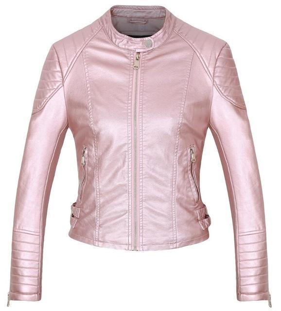 Faux Leather Motorcycle Jacket ( 5 Colors Inside ) - Great Value Novelty 