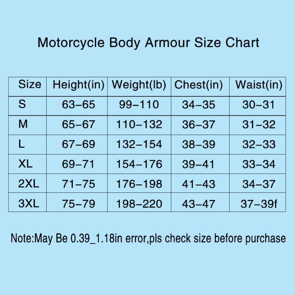 Motorcycle Jacket Body Armor - Great Value Novelty 
