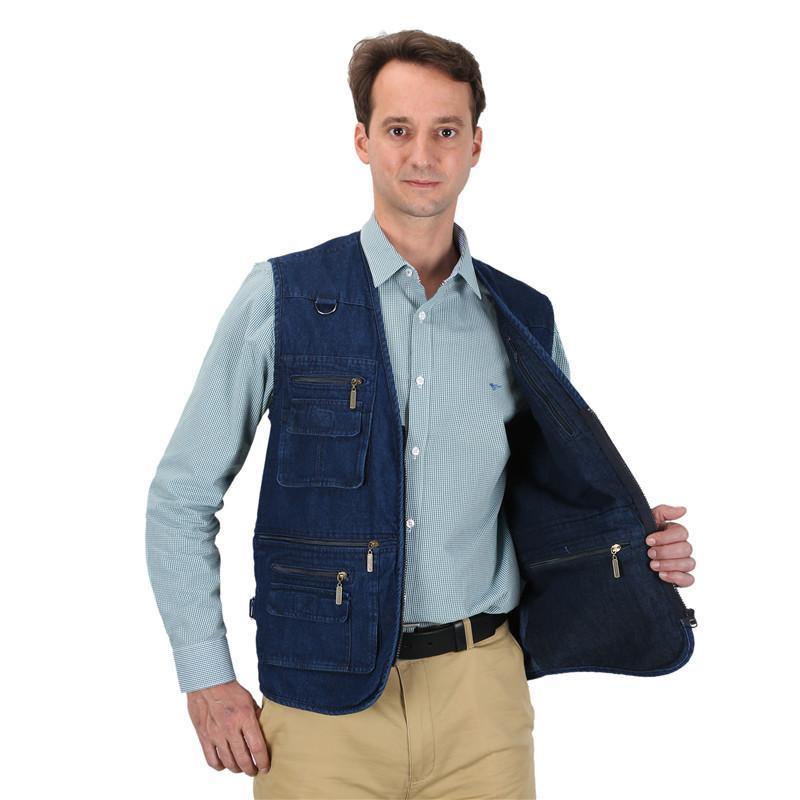 Men's Jackets Cotton Sleeveless Denim Vest - Great Value Novelty 