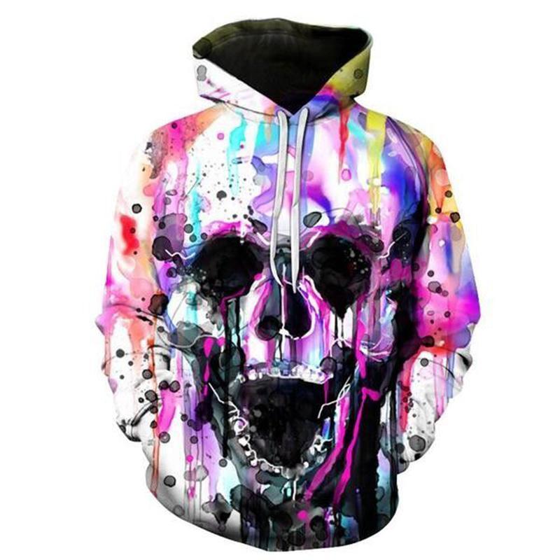 Rocking Colurful Skull 3D Hoodie - Great Value Novelty 