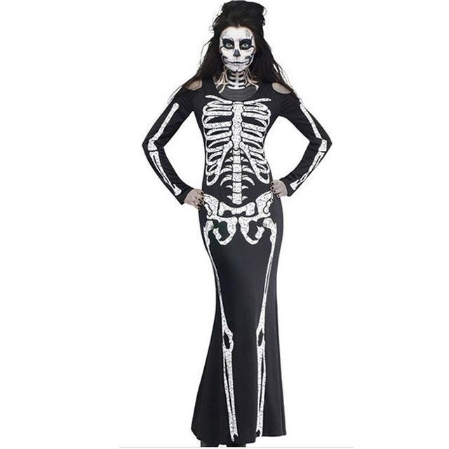 Long Skeleton Gown - Great Value Novelty 