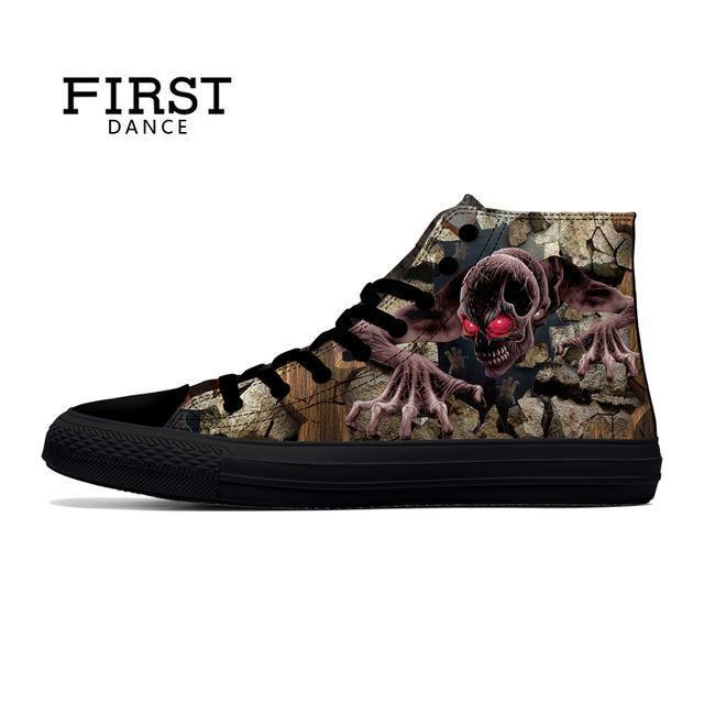 Skull Canvas Shoes - Great Value Novelty 