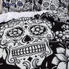 3Pcs Floral Skull Bedding Set Duvet Cover Skeleton King Queen Size - Great Value Novelty 