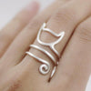 Sterling Silver Twine Cat Ring - Great Value Novelty 
