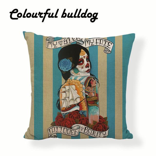 Fun Day Of The Dead Sugar Skull Cushion Covers - Great Value Novelty 