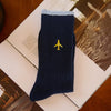 Pure Color Men  business dress socks casual cotton socks embroidery aircraft personality, High Quality Fashion Designer Brand - Great Value Novelty 