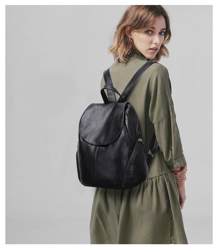 Fashion New Travel Backpack Korean Women Female Rucksack Leisure Student School Bag Soft PU Leather Women Bag 226 - Great Value Novelty 
