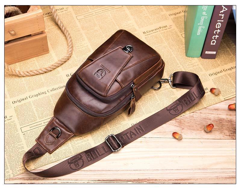 Men's Genuine Leather Cowhide Shoulder Bag - Great Value Novelty 