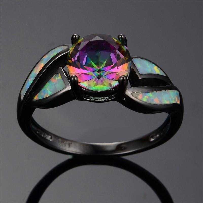 Multi coloured Opal Ring - Worldwide free Shipping - Great Value Novelty 