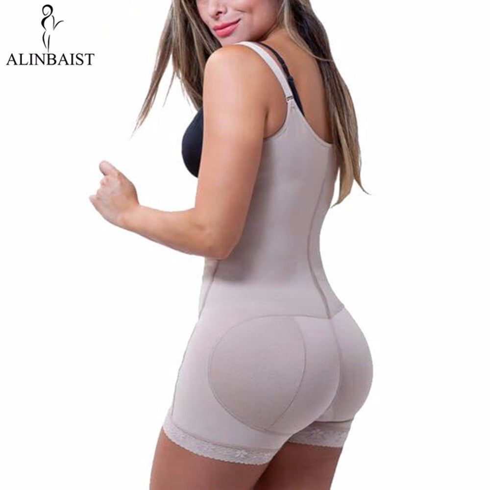 Women Best Shapewear Slip Butt Firm Tummy Control Zip Front Open Bust Latex Bodysuit Full Body Shaper Slimming Plus Size