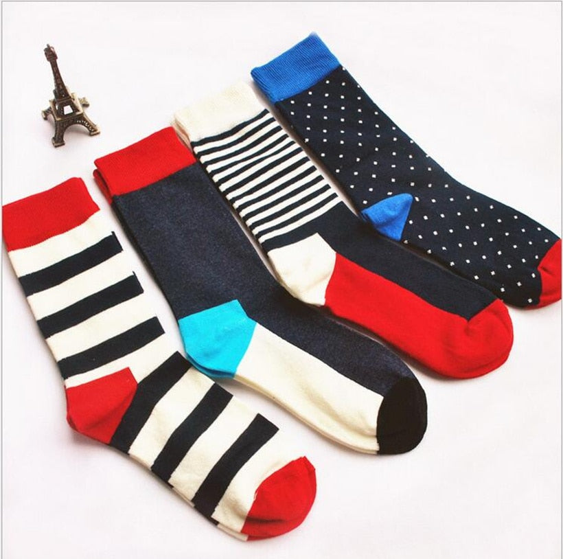 New colour stripes men crew socks of happy sock casual harajuku dress business designer brand skate long fashion funky - Great Value Novelty 