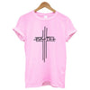 100% Cotton T Shirt Women Cross Printed Funny Summer Tops Streetwear Faith Tshirt Plus Size Casual Christian Clothes Brand