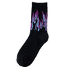 Load image into Gallery viewer, Men Fashion Hip Hop Hit Color On Fire Crew Socks Red Flame Blaze Power Torch Hot Warmth Street Skateboard Cotton Long Socks - Great Value Novelty 