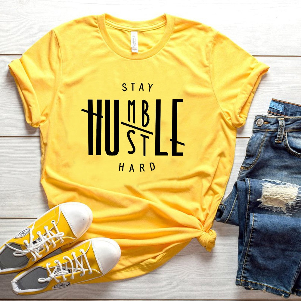 Stay Humble & Hustle Hard T-shirt Christian women fashion cotton Jesus top t shirt leisure Tee