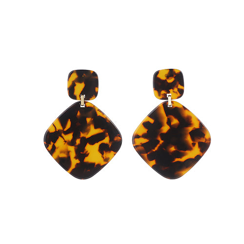 ZA 2019 Hot Sale Acrylic Resin Leopard Dangle Earring For Women Fashion Tortoiseshell Geometry Acetate Party Jewelry Brincos