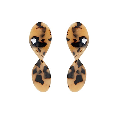 ZA 2019 Hot Sale Acrylic Resin Leopard Dangle Earring For Women Fashion Tortoiseshell Geometry Acetate Party Jewelry Brincos