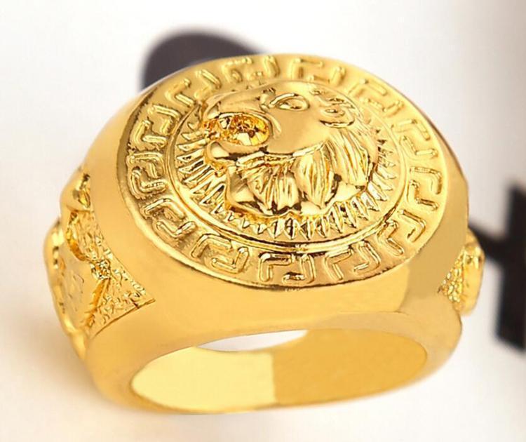 24K Gold Plated Lions Head Ring - Great Value Novelty 