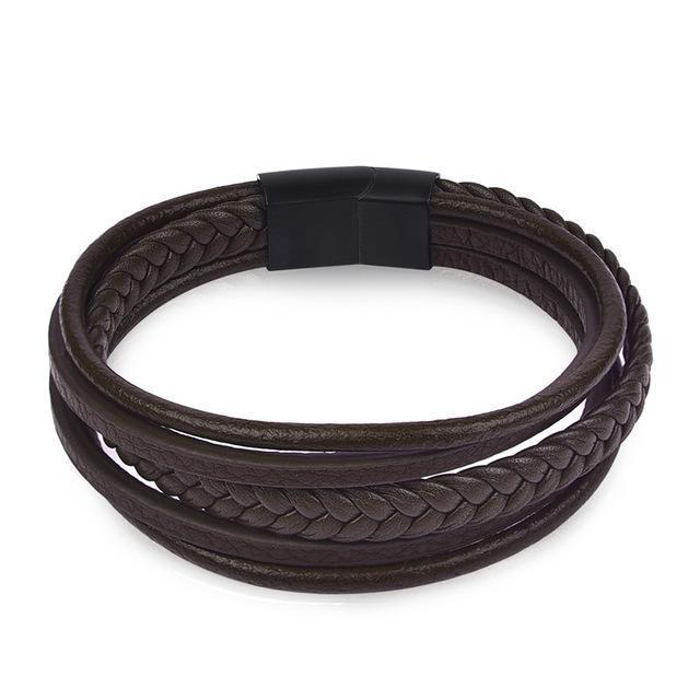 Genuine Leather Biker Bracelet A332 - Great Value Novelty 
